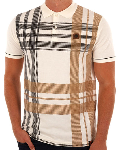 Poloshirt mit Trojan-Karomuster Ecru