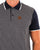 Trojan Geometric Panel Polo Shirt Navy