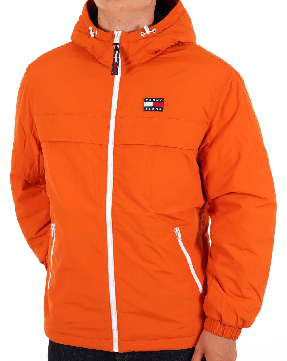 Tommy Jeans – Chicago – Gepolsterte Windjacke in Orange