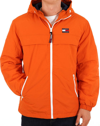 Tommy Jeans – Chicago – Gepolsterte Windjacke in Orange