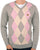 Gabicci Vintage Diamond V Neck Grey Pink