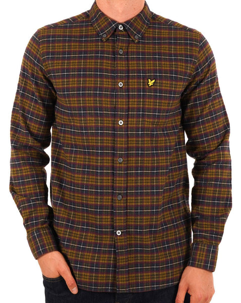 Lyle & Scott Check Flannel Shirt Glenshee Plum