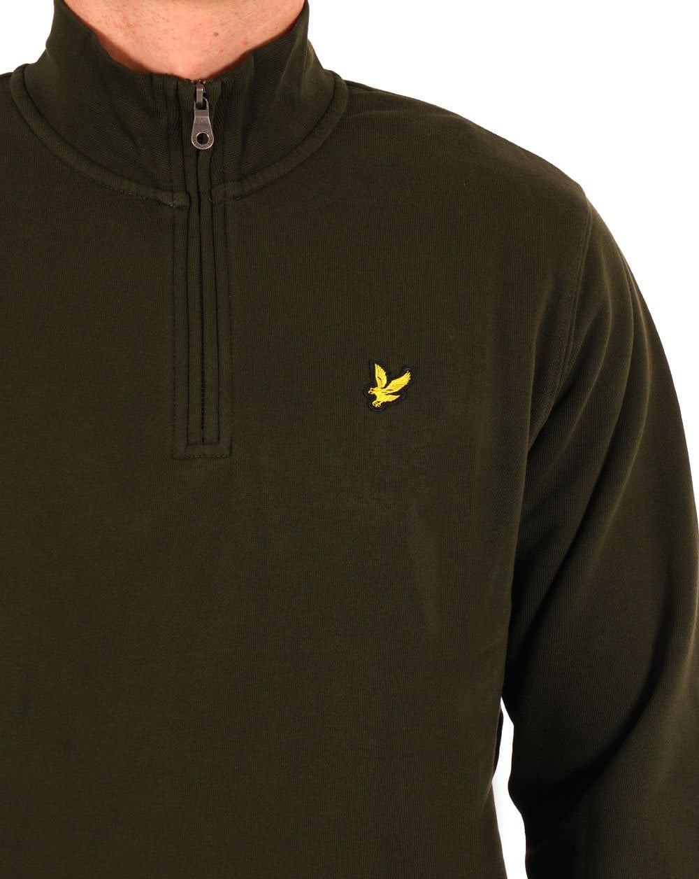 Lyle &amp; Scott Sweatshirt mit Viertelreißverschluss, Dunkelgrün