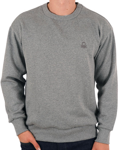 Benetton EMB-Logo-Sweatshirt Grau meliert