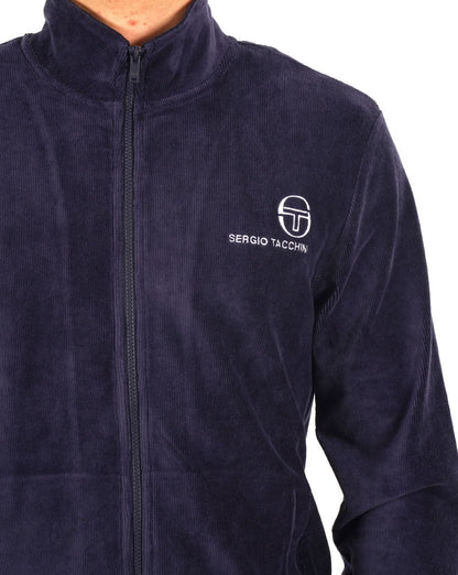 Sergio Tacchini Strukturiertes Ripp-Velours-Track-Navy