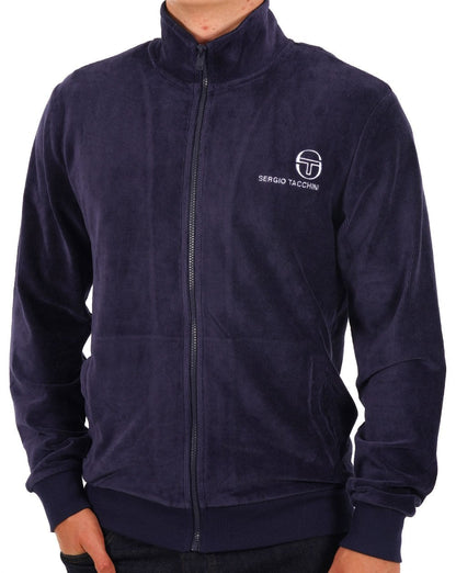 Sergio Tacchini Strukturiertes Ripp-Velours-Track-Navy