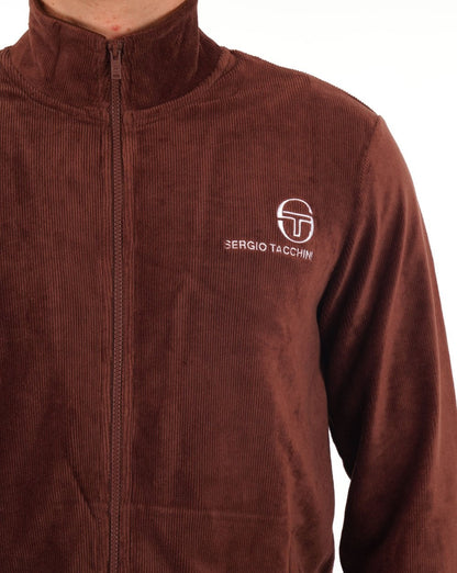 Sergio Tacchini Velours-Trainingsoberteil Braun