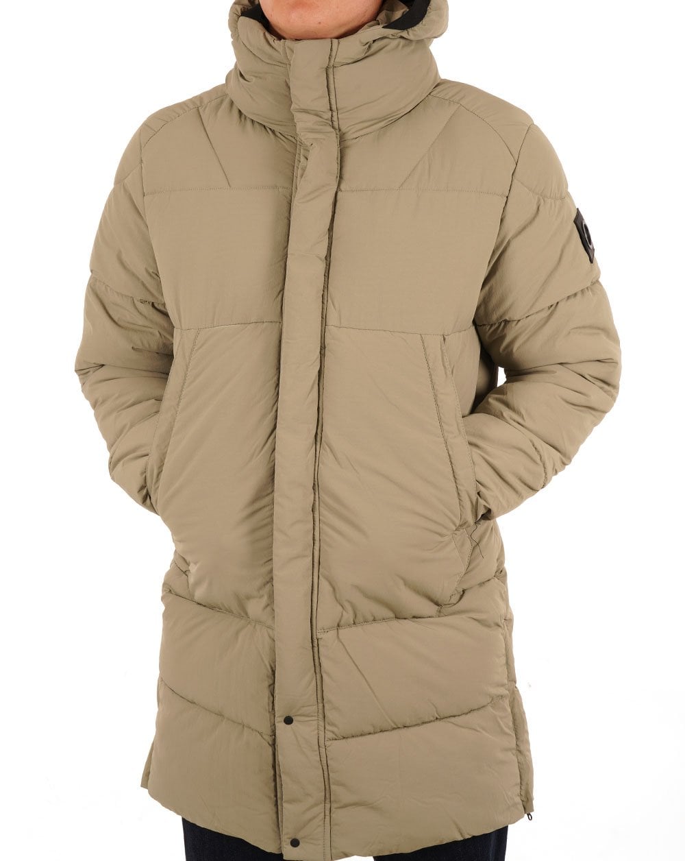 Marshall Artist Langer Bubble Coat, Dunkelsand