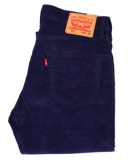 Levi's – 511 Slim Cordhose in Marineblau