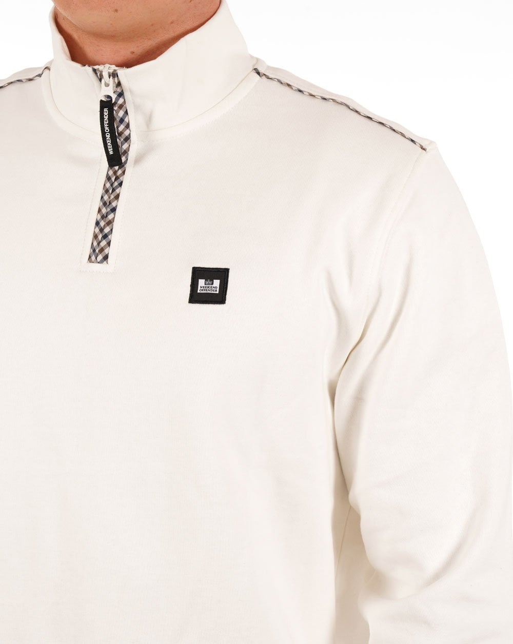 Weekend Offender Matisa Sweatshirt mit Viertelreißverschluss, Winterweiß