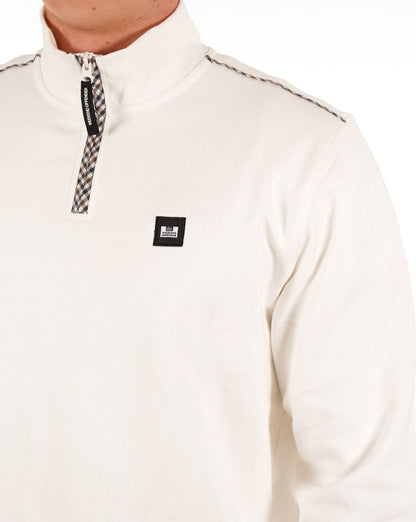 Weekend Offender Matisa Sweatshirt mit Viertelreißverschluss, Winterweiß