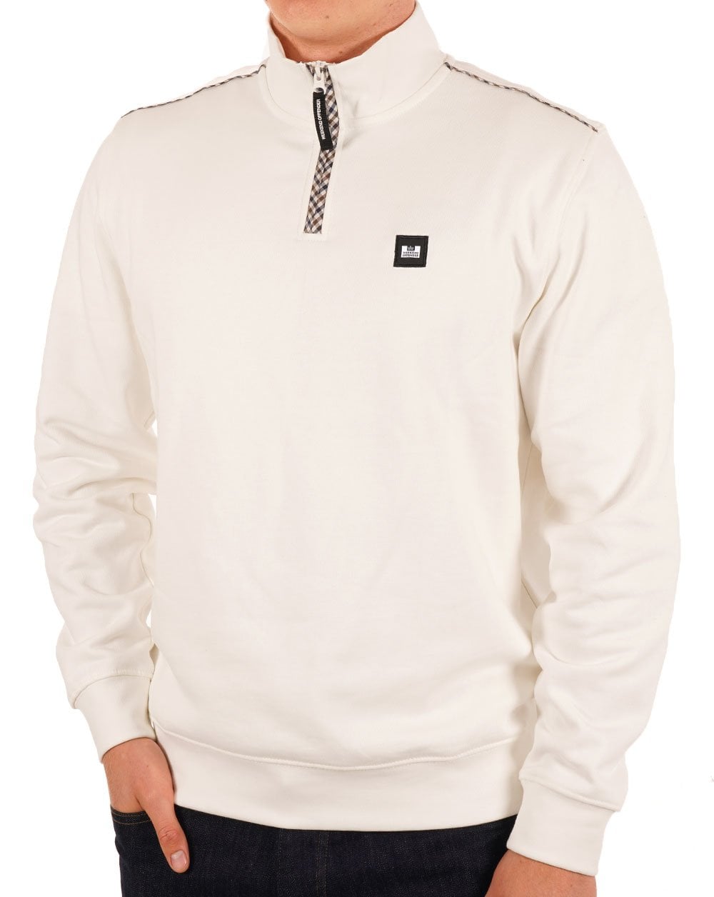Weekend Offender Matisa Sweatshirt mit Viertelreißverschluss, Winterweiß