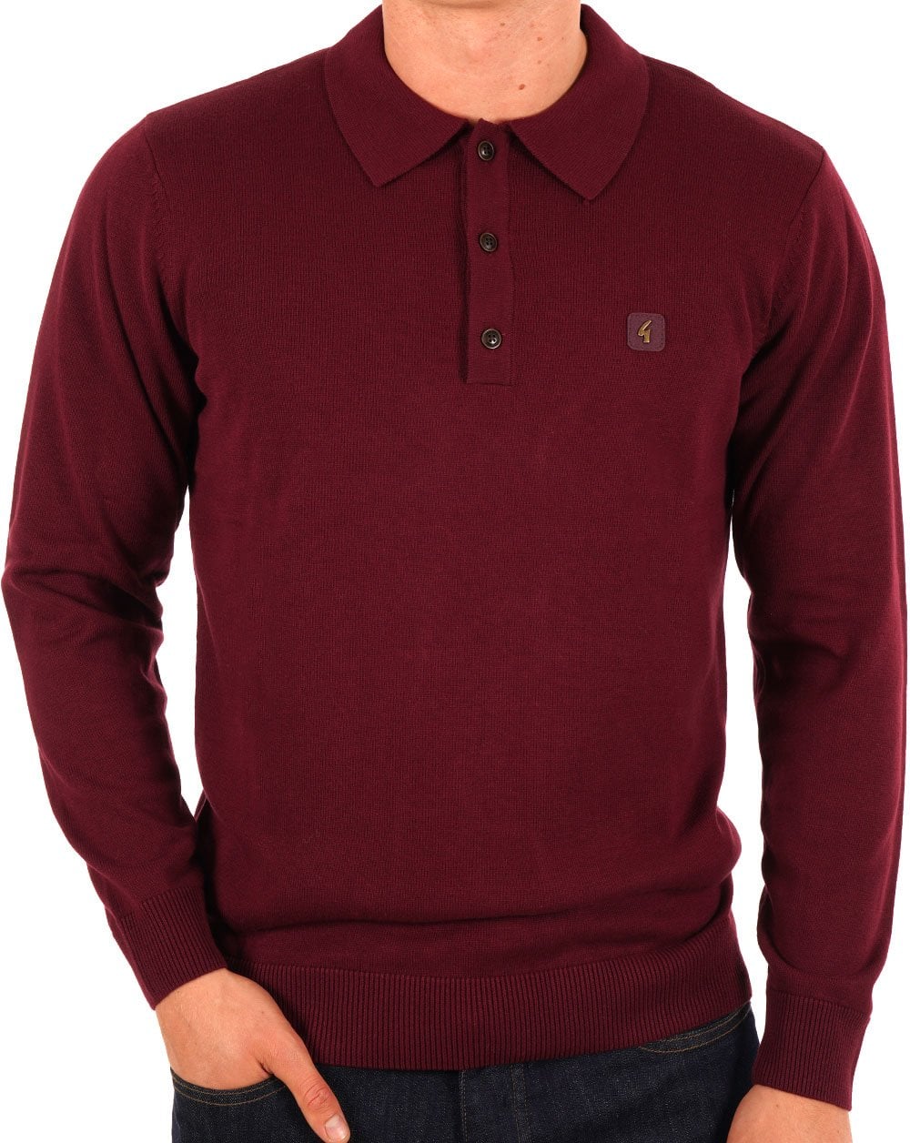 Gabicci Vintage Francesco Strick-Poloshirt Port