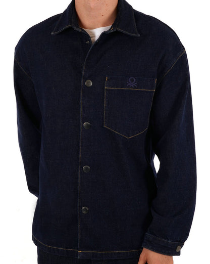 Benetton Denim-Overshirt Marineblau