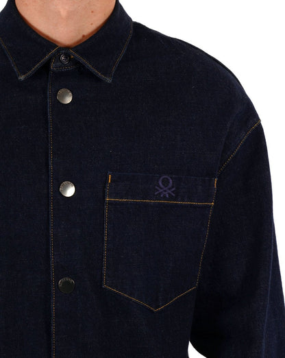 Benetton Denim-Overshirt Marineblau