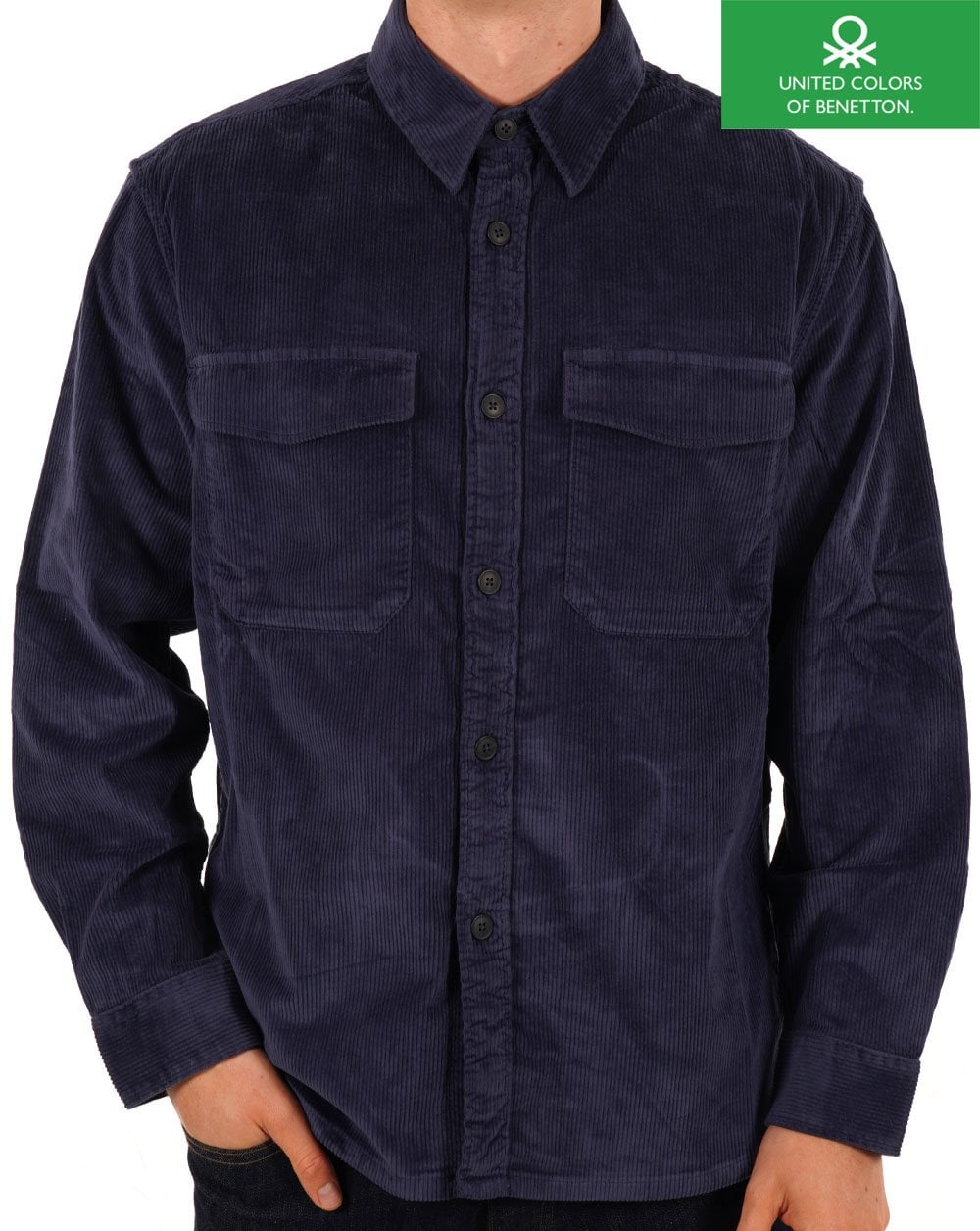 Benetton Cord-Overshirt Marineblau