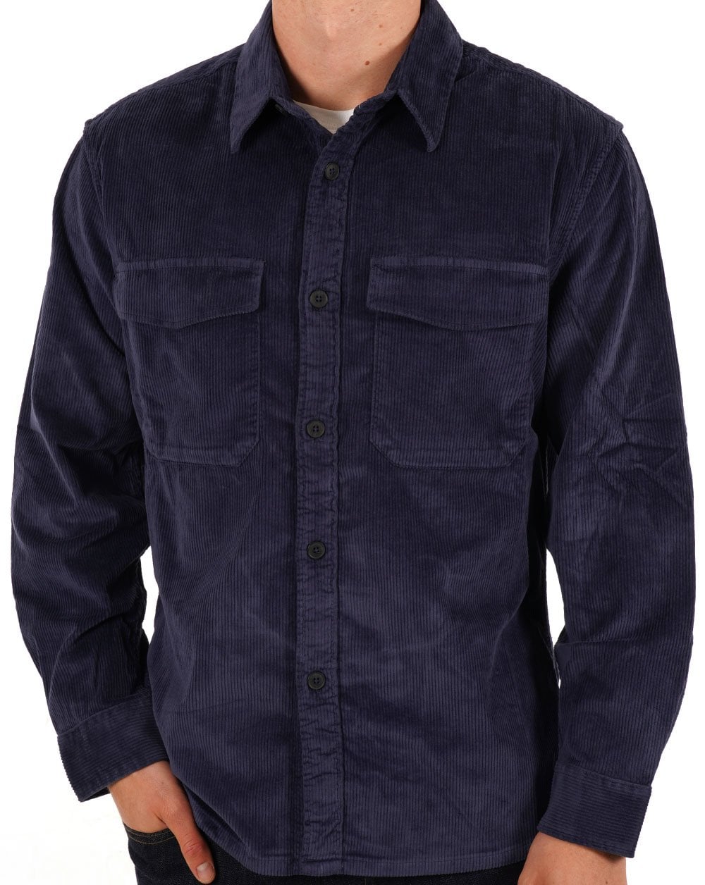 Benetton Cord-Overshirt Marineblau
