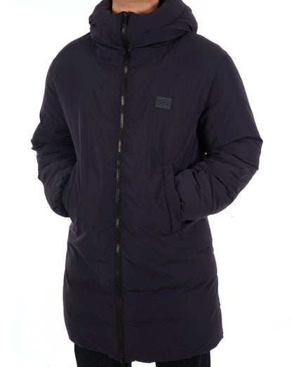 Benetton – Lange, wattierte Jacke in Marineblau