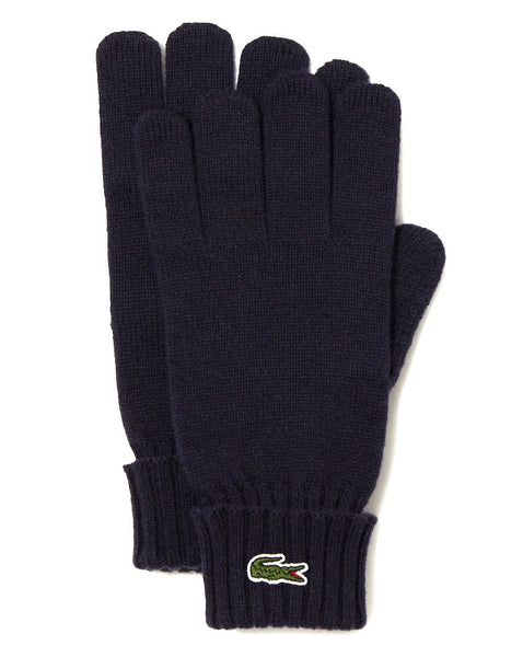 Lacoste Wool Jersey Gloves Navy