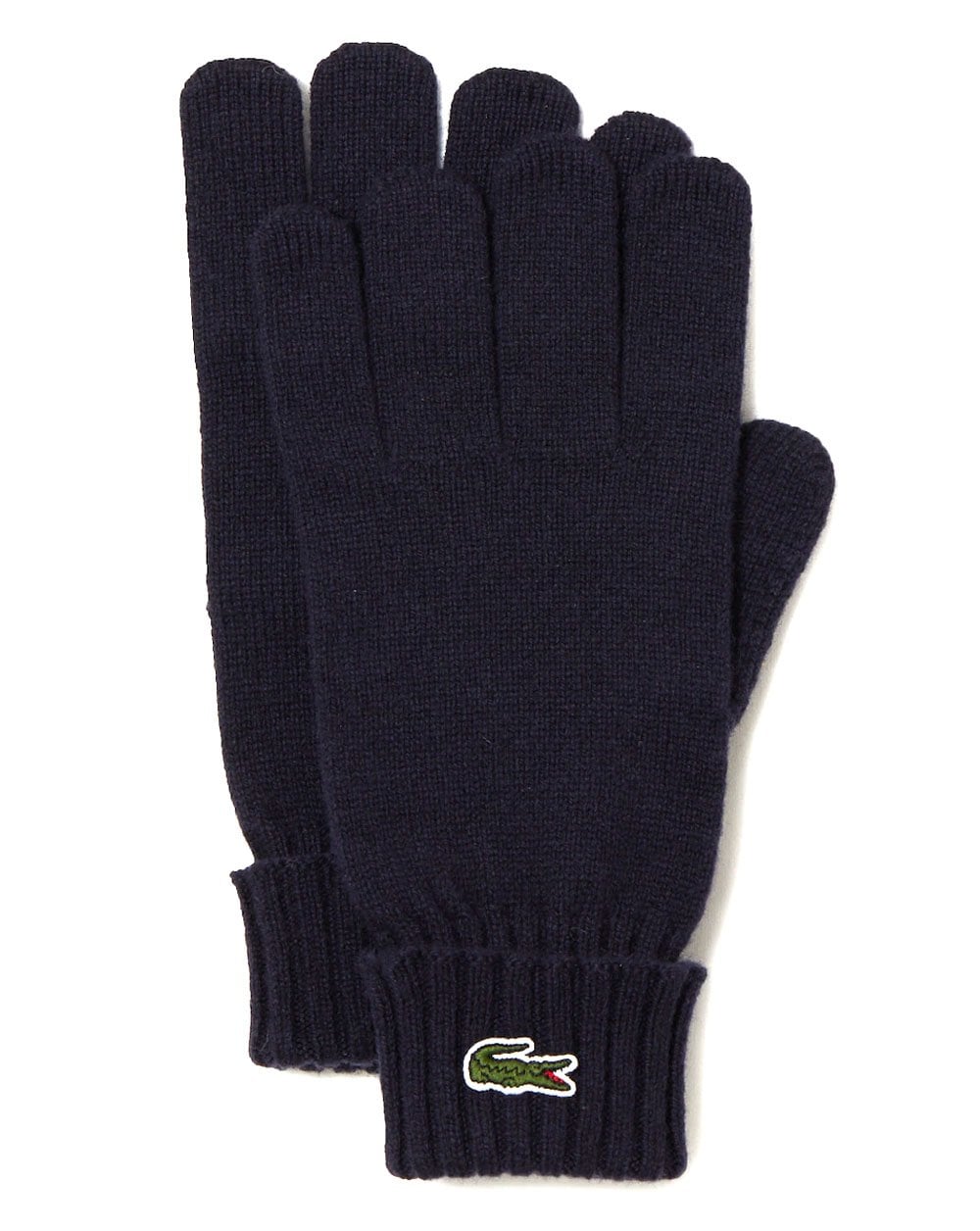 Lacoste – Wolljersey-Handschuhe in Marineblau