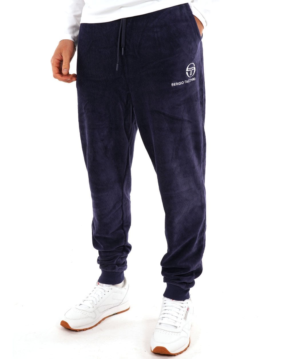 Sergio Tacchini Trainingshose aus geripptem Velours, Marineblau