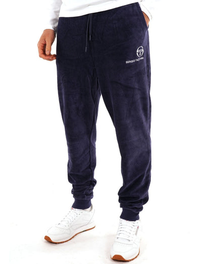 Sergio Tacchini Trainingshose aus geripptem Velours, Marineblau