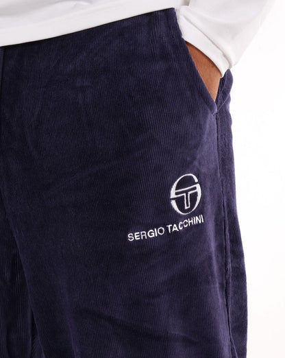 Sergio Tacchini Trainingshose aus geripptem Velours, Marineblau
