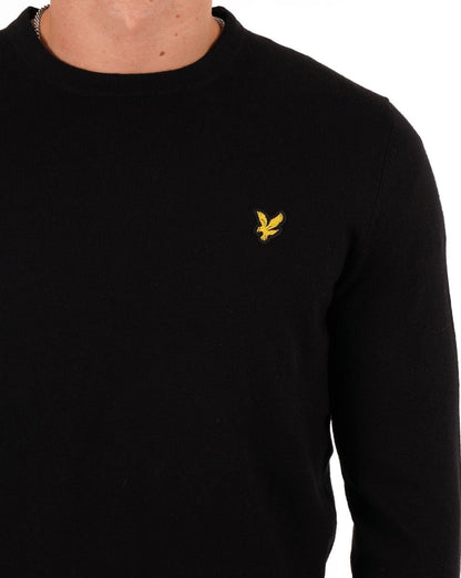 Lyle And Scott – Rundhalspullover aus Merinowolle in Schwarz