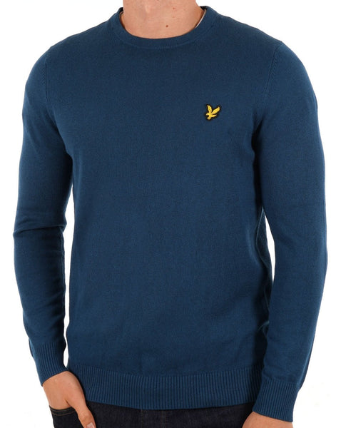 Lyle Scott Cotton Merino Crew Jumper Apres Navy