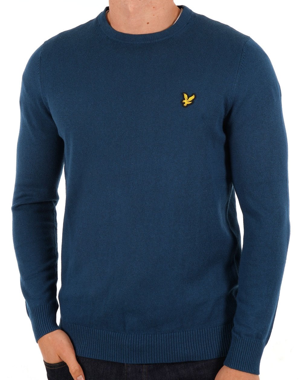 Lyle Scott – Rundhalspullover aus Merinowolle in Apres Navy
