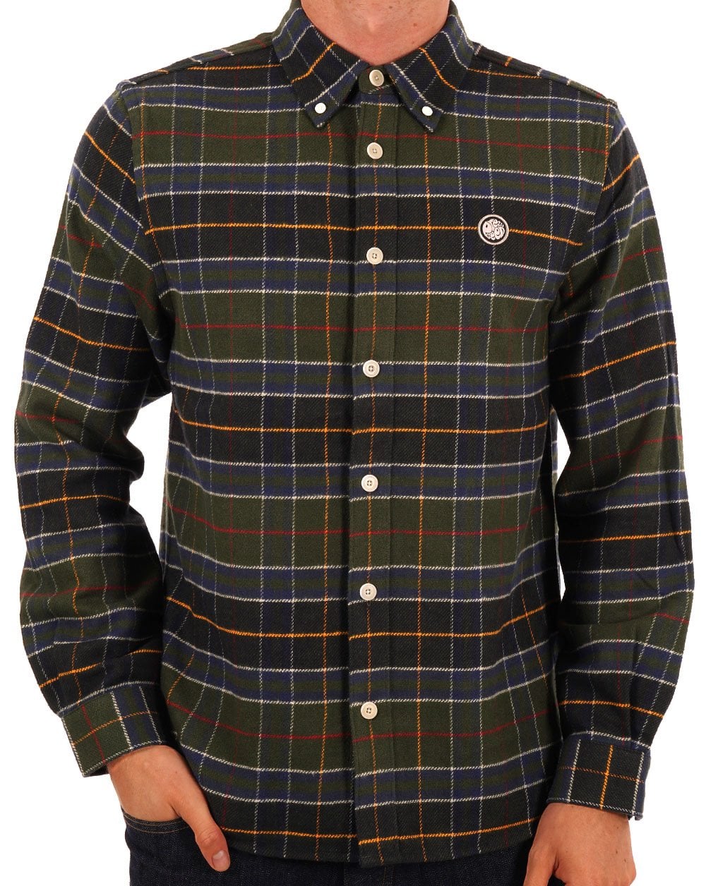 Pretty Green – Thomas – Kariertes Flanellhemd in Grün