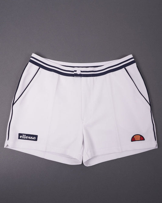 Ellesse 80er Tennisshorts Weiß/Marineblau