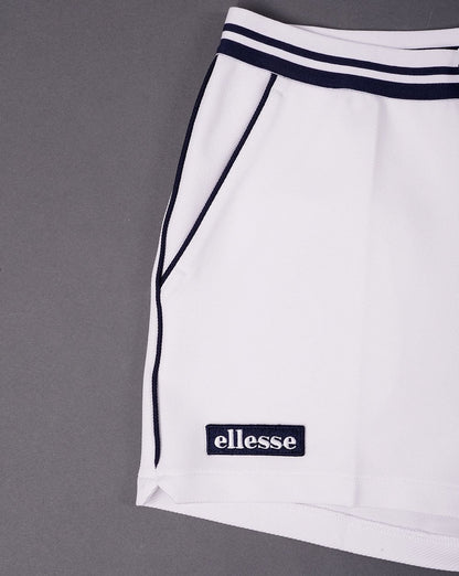 Ellesse 80er Tennisshorts Weiß/Marineblau
