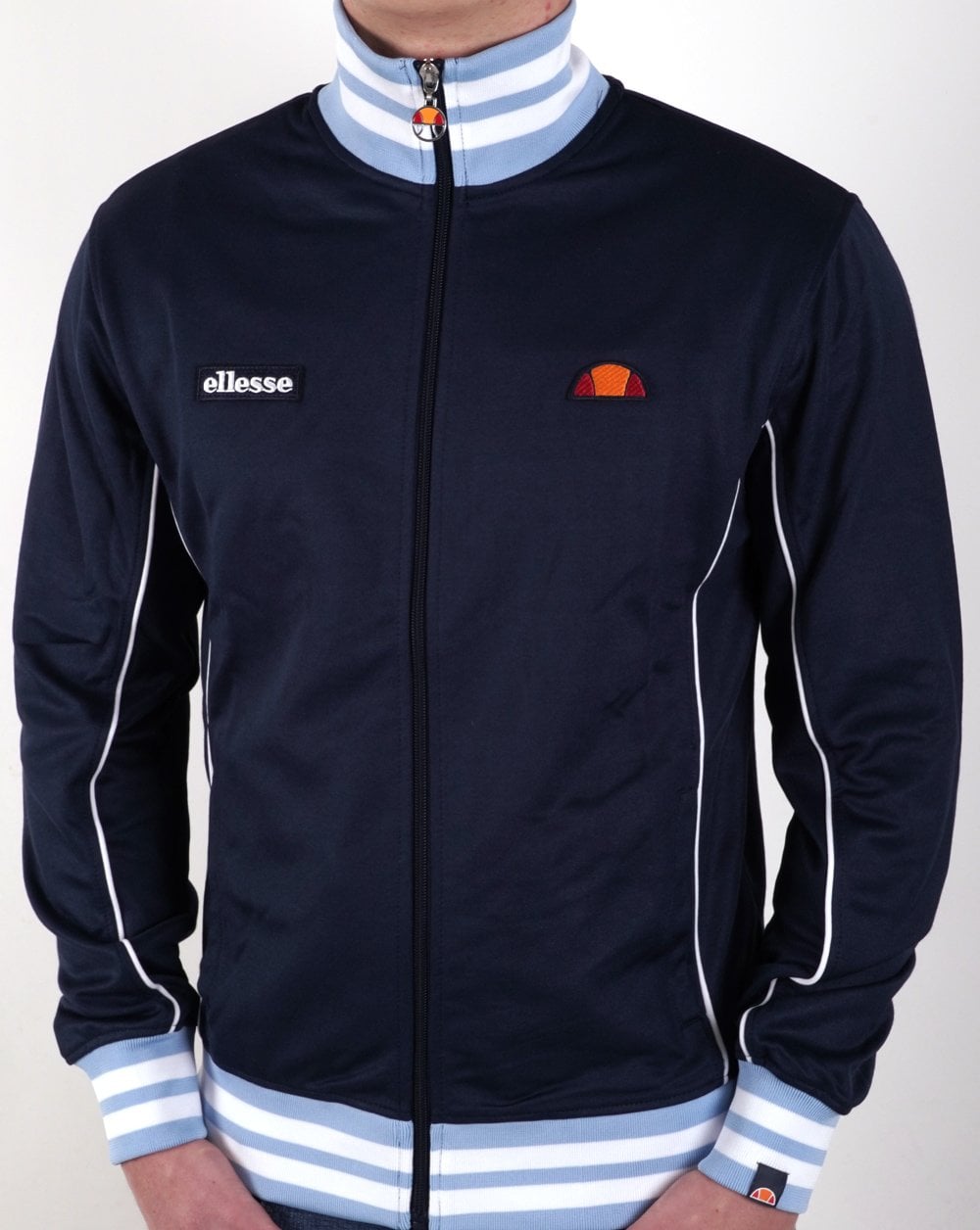 Ellesse – Vilas Milan – Trainingsjacke in Marineblau und Himmelblau