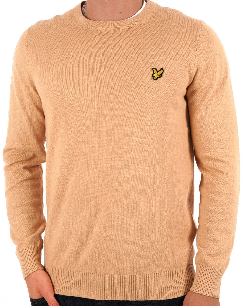 Lyle & Scott Cotton Merino Crew Jumper Biscuit