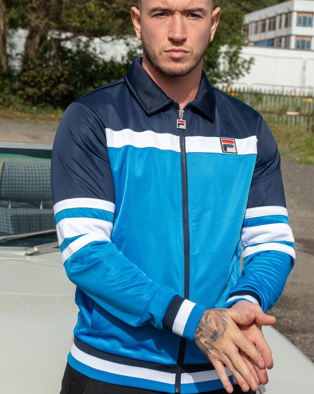Fila Vintage Vilas Trainingsjacke Blau Marine Weiß