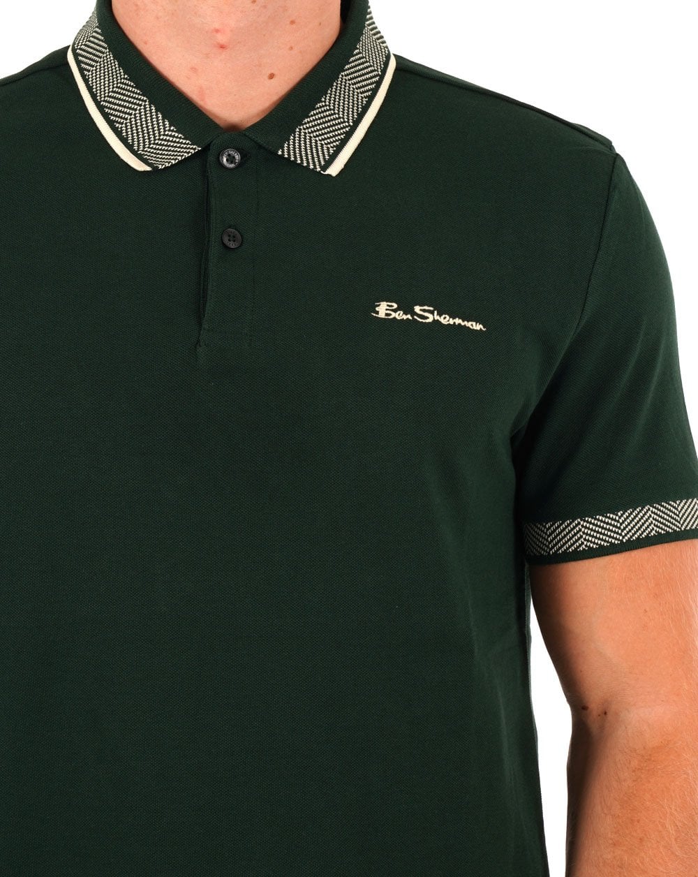 Ben Sherman Collar Interest Poloshirt Dunkelgrün