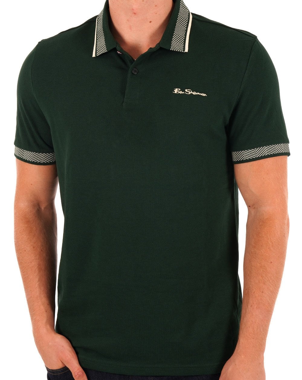 Ben Sherman Collar Interest Poloshirt Dunkelgrün