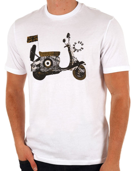 Ben Sherman Collage Mash Scooter T-shirt White