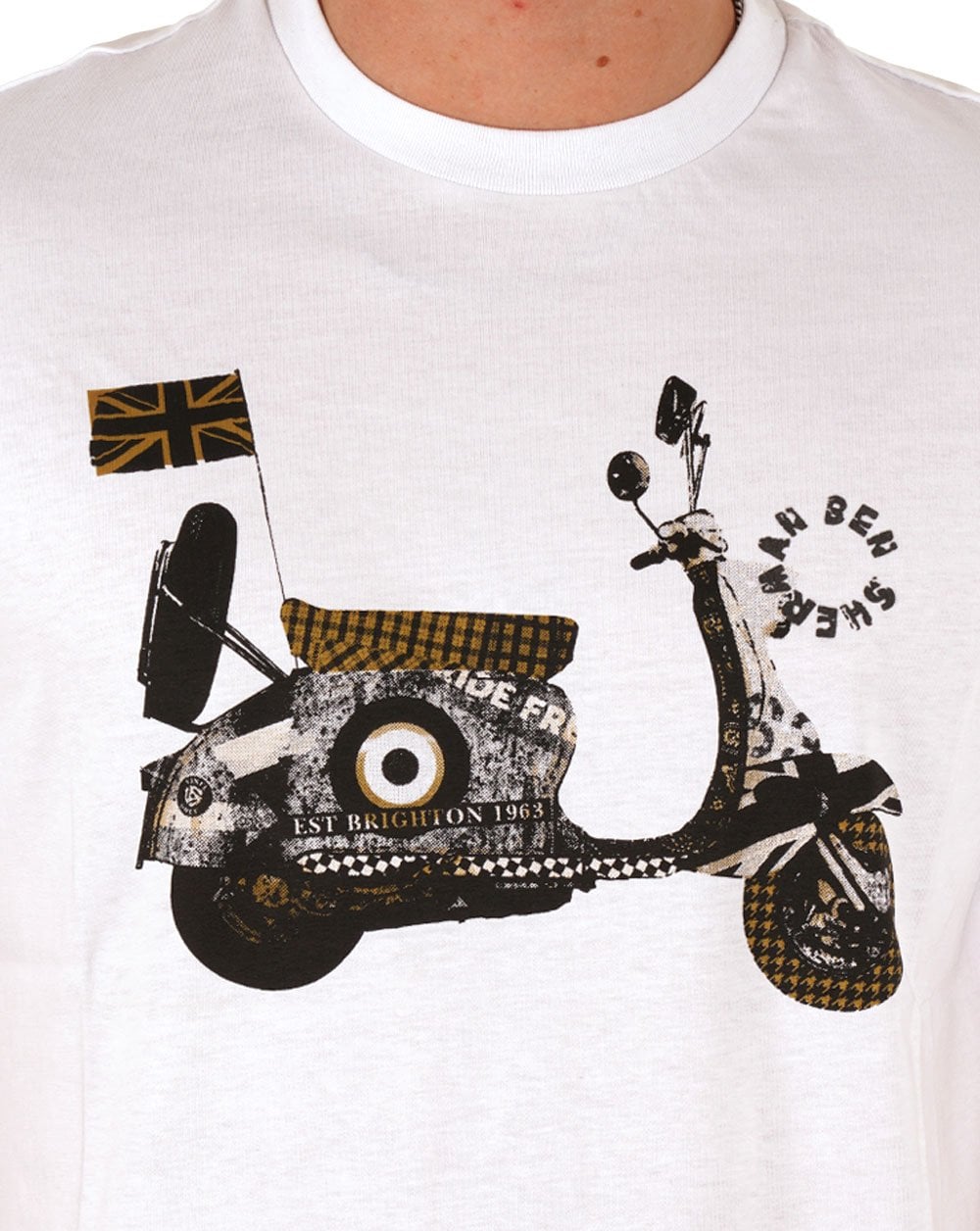 Ben Sherman Collage Mash Scooter T-Shirt Weiß