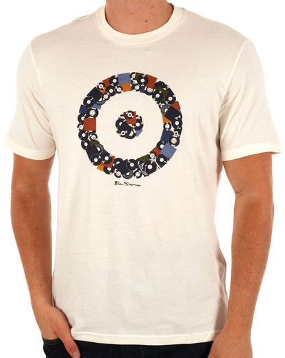 Ben Sherman Records Target T-Shirt Schneeweiß