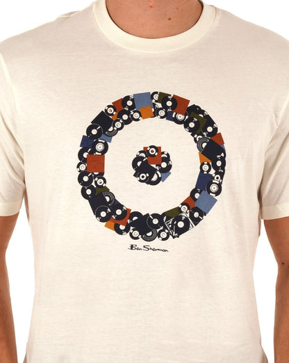 Ben Sherman Records Target T-Shirt Schneeweiß