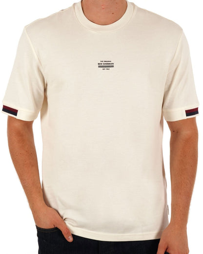Ben Sherman Piqué-T-Shirt Elfenbein