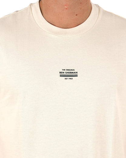 Ben Sherman Piqué-T-Shirt Elfenbein