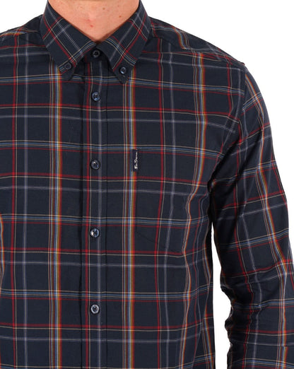 Ben Sherman – Linear Check-Hemd in Dunkelblau