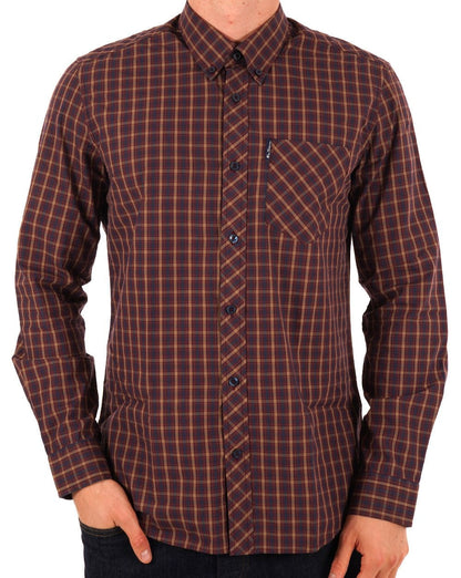 Ben Sherman House Check Hemd Aubergine