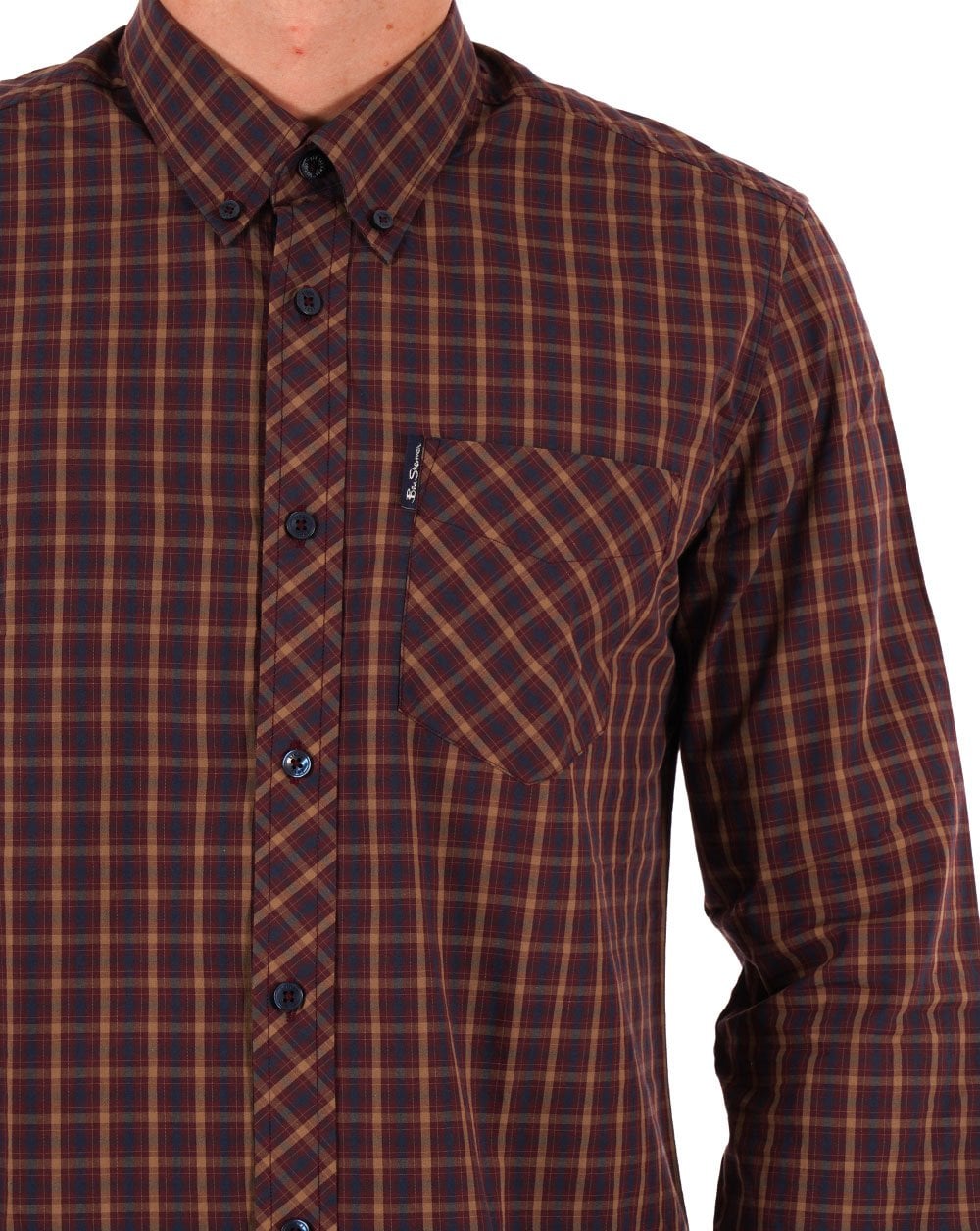 Ben Sherman House Check Hemd Aubergine