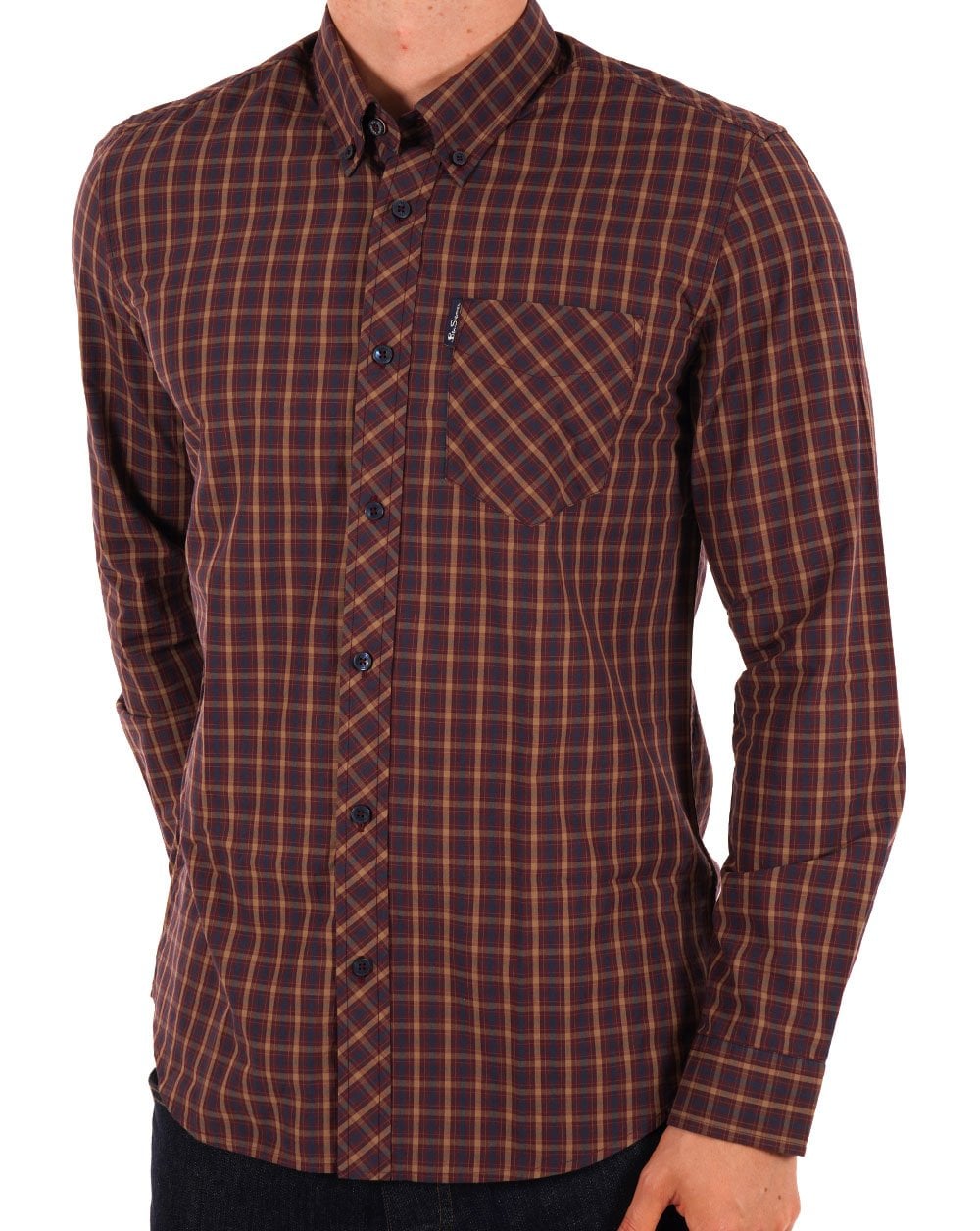 Ben Sherman House Check Hemd Aubergine