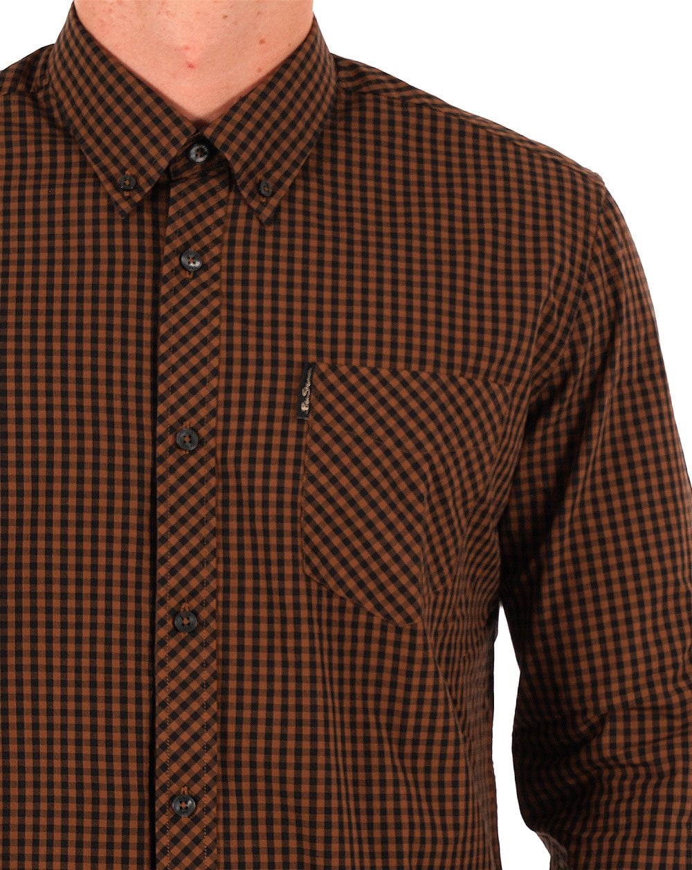Ben Sherman Signature Gingham-Hemd Schwarz