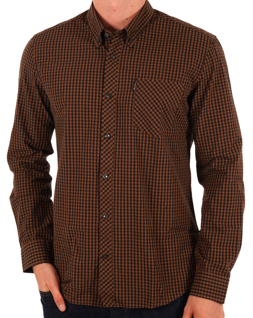 Ben Sherman Signature Gingham-Hemd Schwarz